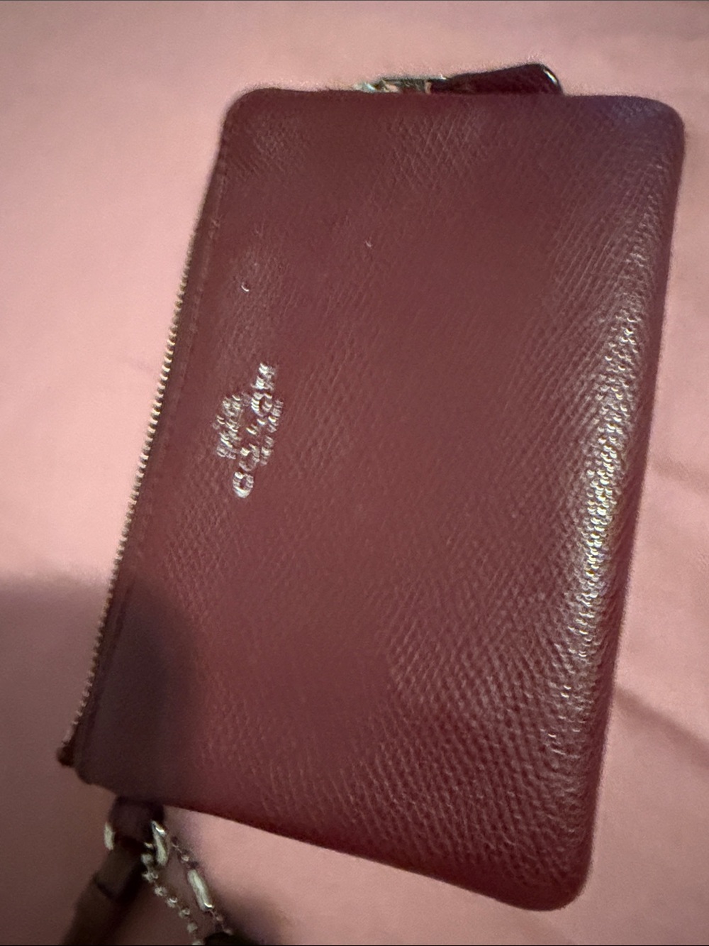 Coach Burgundy Zip Wallet Wristlet